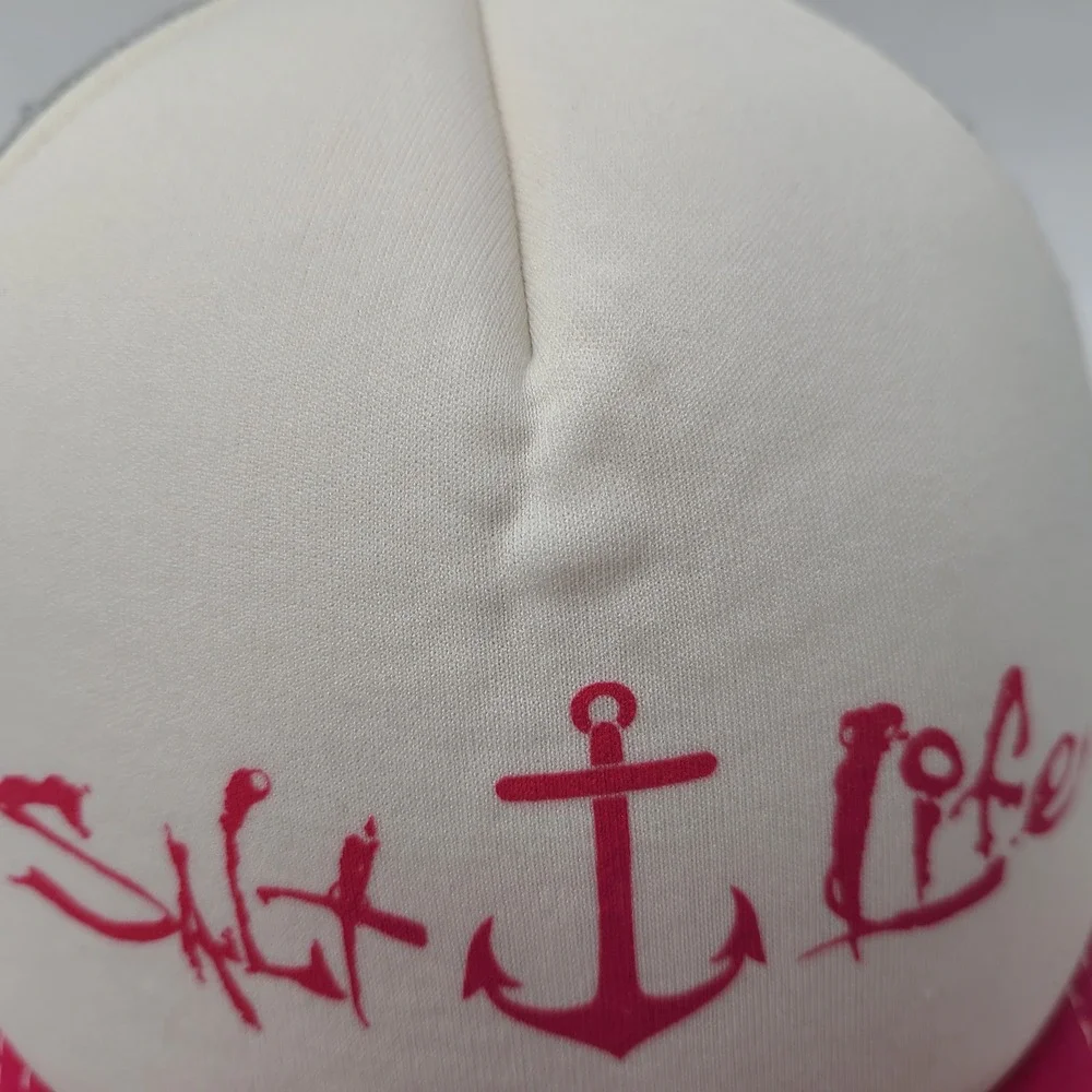 Women Salt Life Hat‎ Snapback Trucker Mesh Pink White Gray Anchor Beach Stripes